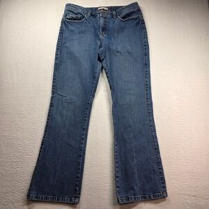 Lee Bootcut Jeans Womens 14M Blue Medium Wash Midrise Stretch Denim LMKH34064